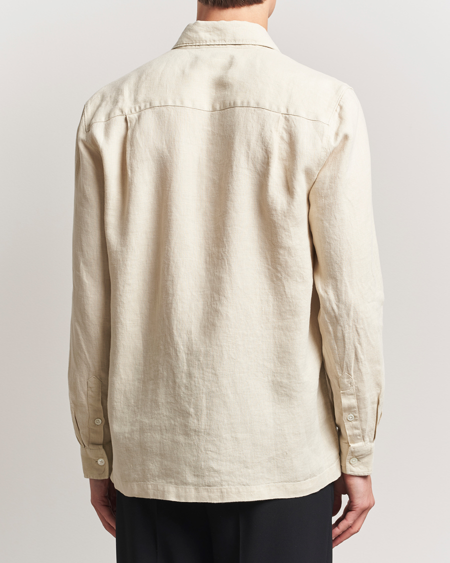 Herren | Hemden | A Day's March | Clean Cut Linen Shirt Oyster