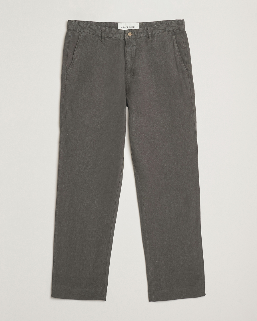Herren | Hosen | A Day's March | Madu Linen Trousers Olive