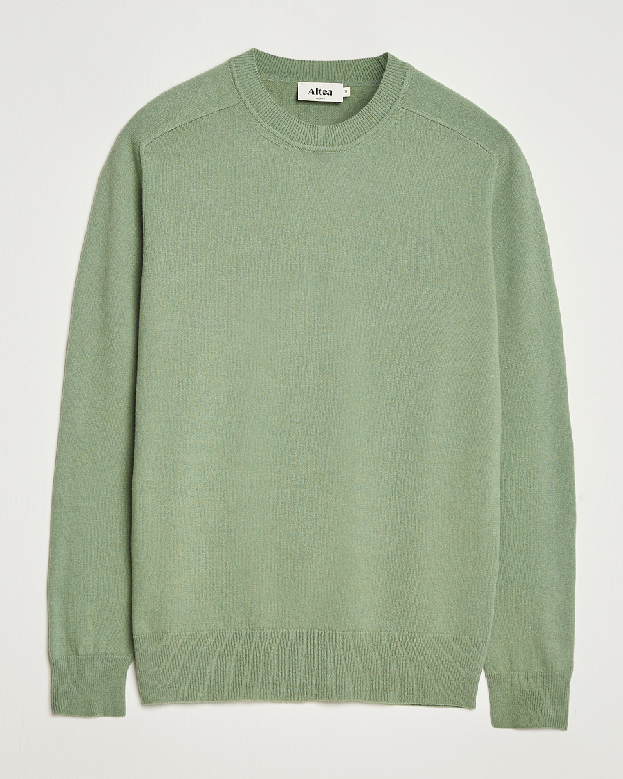 Herren | Pullover | Altea | Wool/Cashmere Crew Neck Pullover Green