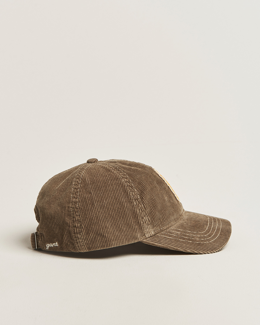 Herren | GANT G Badge Corduroy Cap Taupe Beige | GANT | G Badge Corduroy Cap Taupe Beige