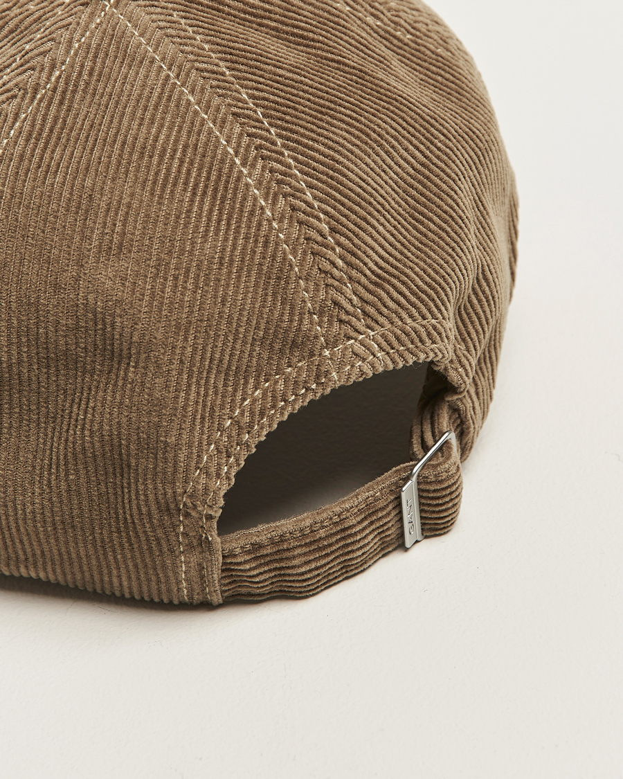 Herren | GANT G Badge Corduroy Cap Taupe Beige | GANT | G Badge Corduroy Cap Taupe Beige