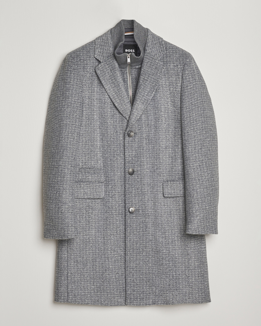 Herren | Jacken | BOSS BLACK | Hyde Wool Bib Coat Silver