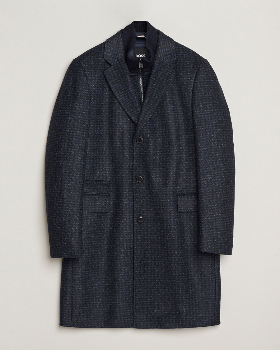 Herren | Jacken | BOSS BLACK | Hyde Wool Bib Coat Dark Blue