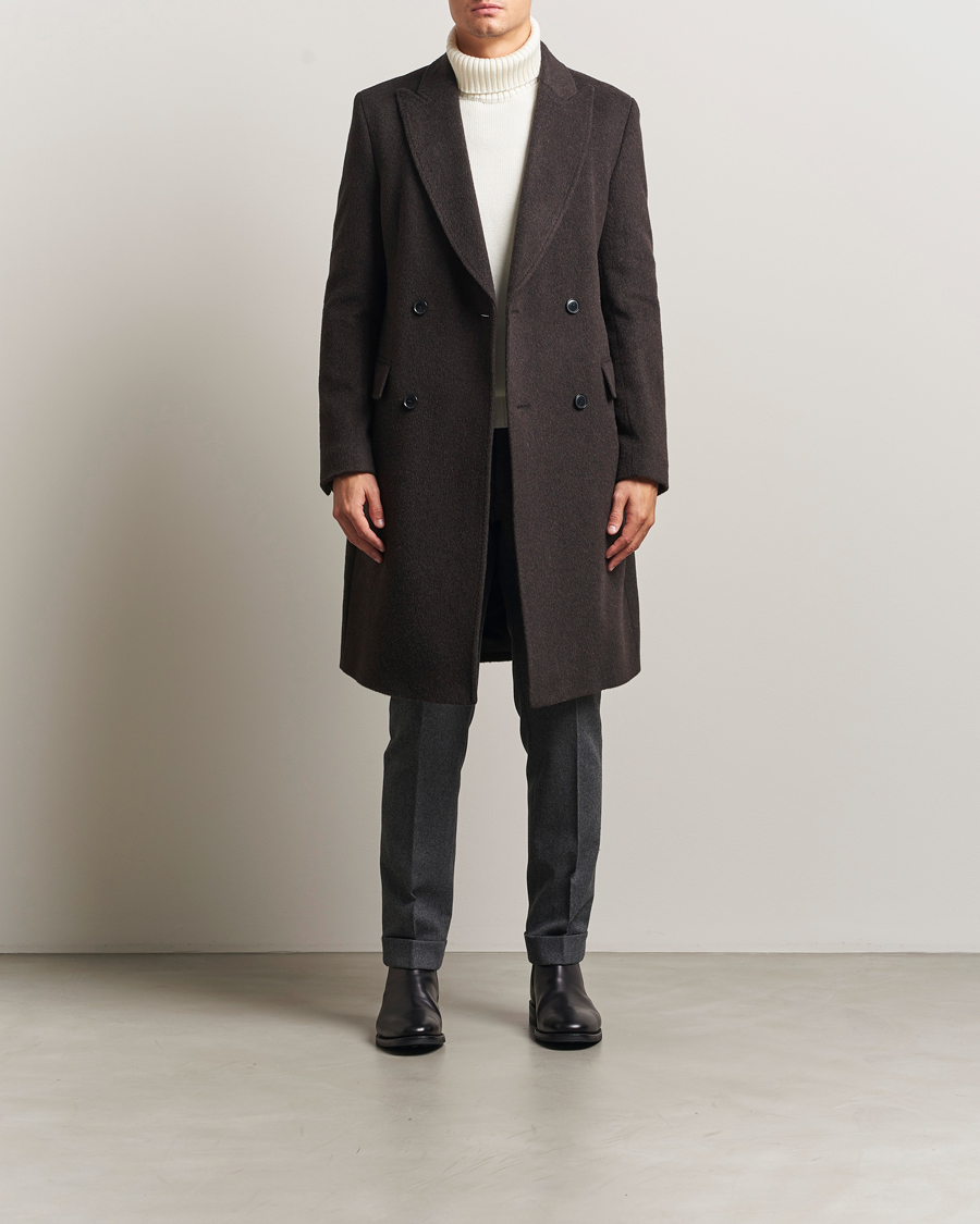 Herren | Jacken | BOSS BLACK | Hyde Wool/Alpaca Double Breasted Coat Dark Brown