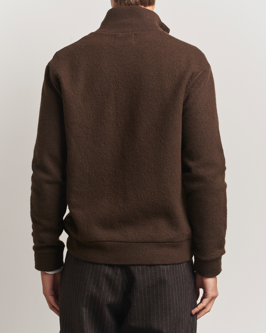 Herren | Pullover | NN07 | Boiled Wool Full Zip Demitasse Brown