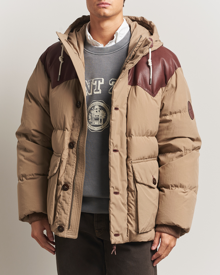 Herren | Jacken | GANT 240 Mulberry Street | Cotton Down Hooded Jacket Carmel Beige