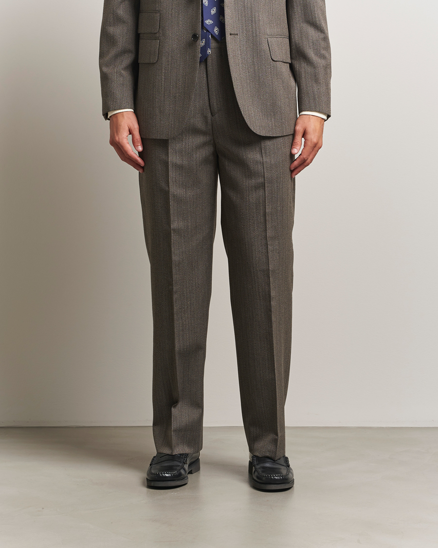 Herren | Hosen | GANT 240 Mulberry Street | Herringbone Suit Pants Deep Brown