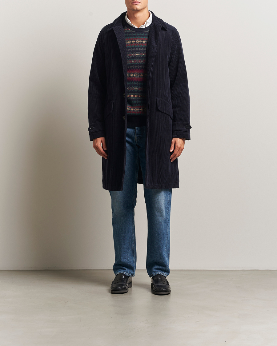 Herren | Jacken | Aspesi | Corduroy Raglan Coat Navy