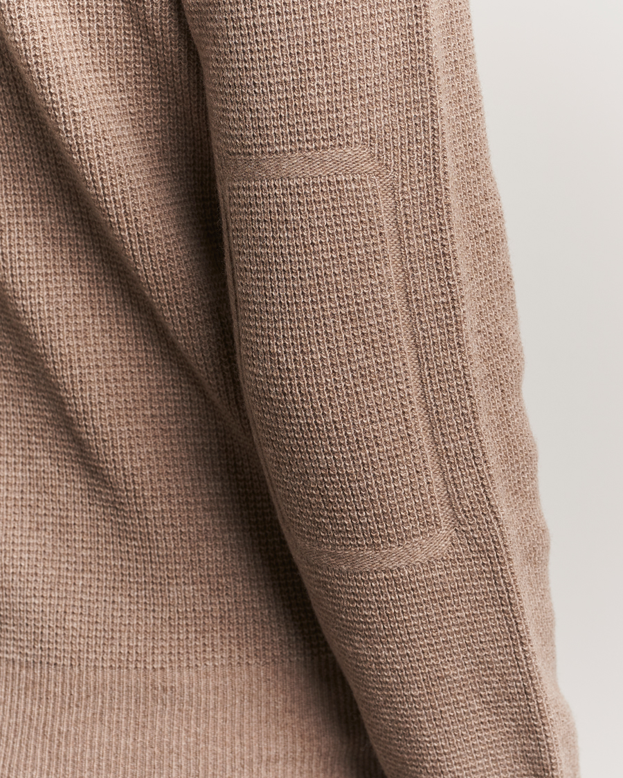 Herren | Pullover | Canali | Wool/Cashmere Long Sleeve Polo Brown