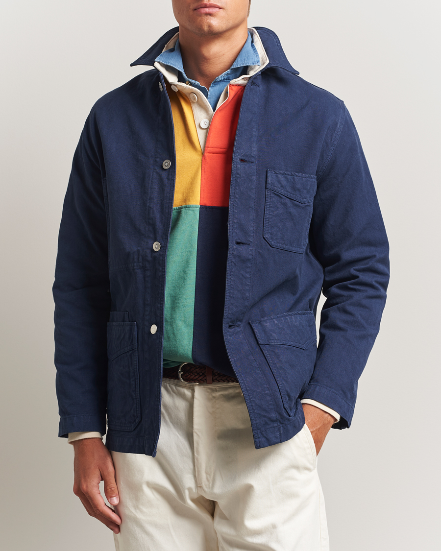 Herren | Jacken | Drake's | Duck Cotton Canvas Chore Coat Navy