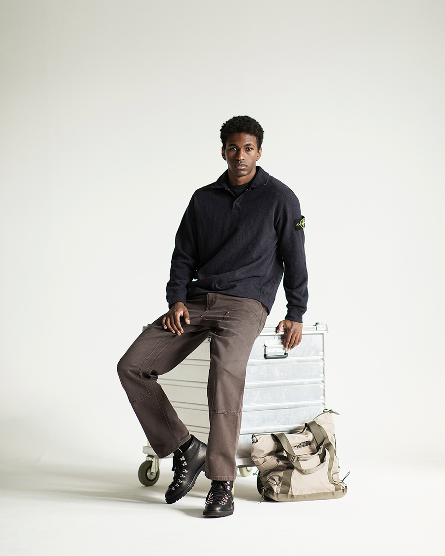 Herren | Pullover | Stone Island | Vanisé Brushed Heavy Cotton Polo Ink