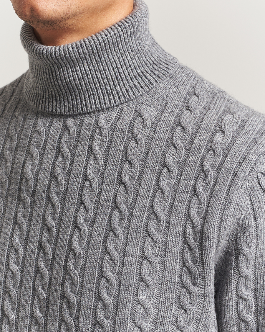 Herren | Pullover | Tiger of Sweden | Wilde Wool/Cashmere Knitted Sweater Light Grey Melange