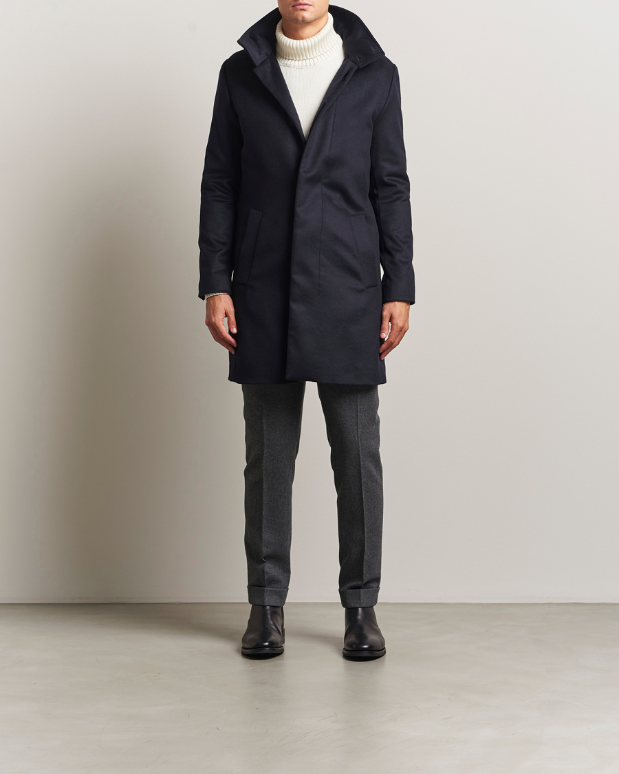 Herren | Jacken | Tiger of Sweden | Aleric Wool/Cashmere Hooded Coat Light Ink