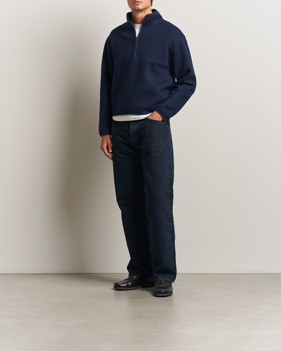 Herren | Pullover | Sunflower | Wool Half Zip Navy