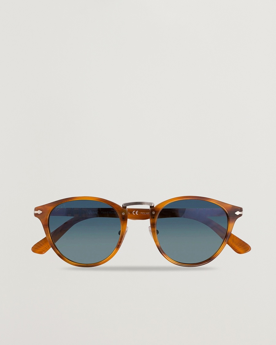 Persol 0PO3108S Polarized Sunglasses Striped Brown/Gradient Blue – Braun
