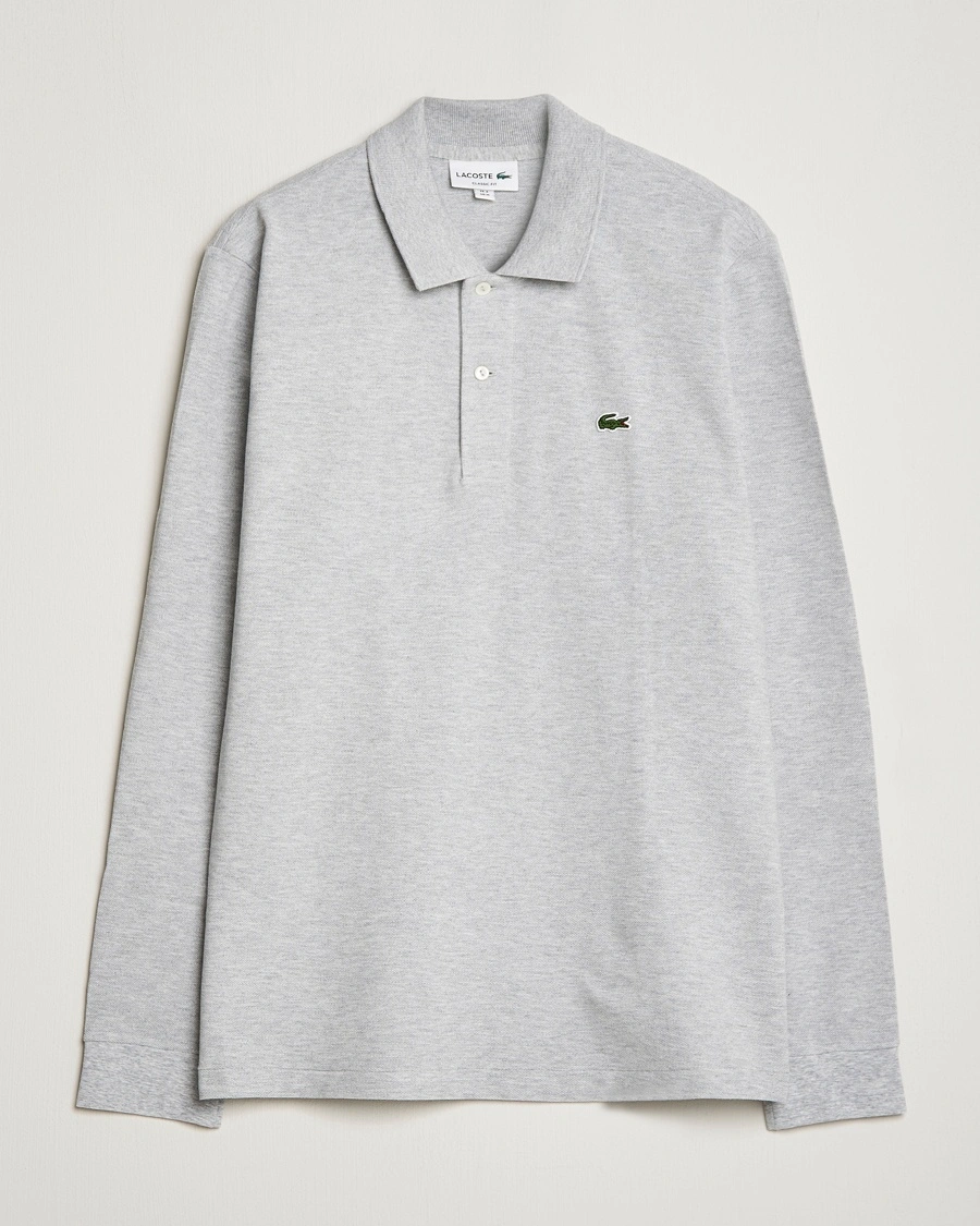 Lacoste Original Long Sleeve Polo Piké Silver Chine – Grau