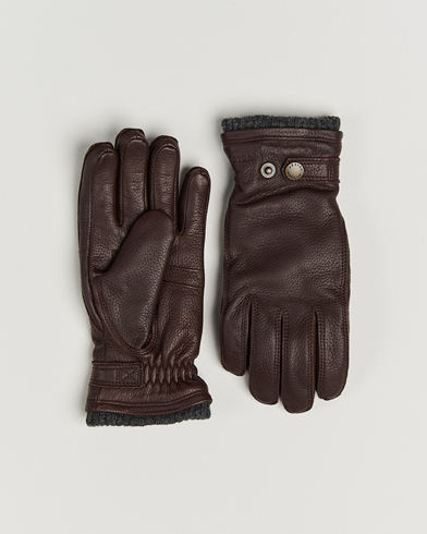 Hestra Utsjö Fleece Lined Buckle Elkskin Glove Espresso – Braun