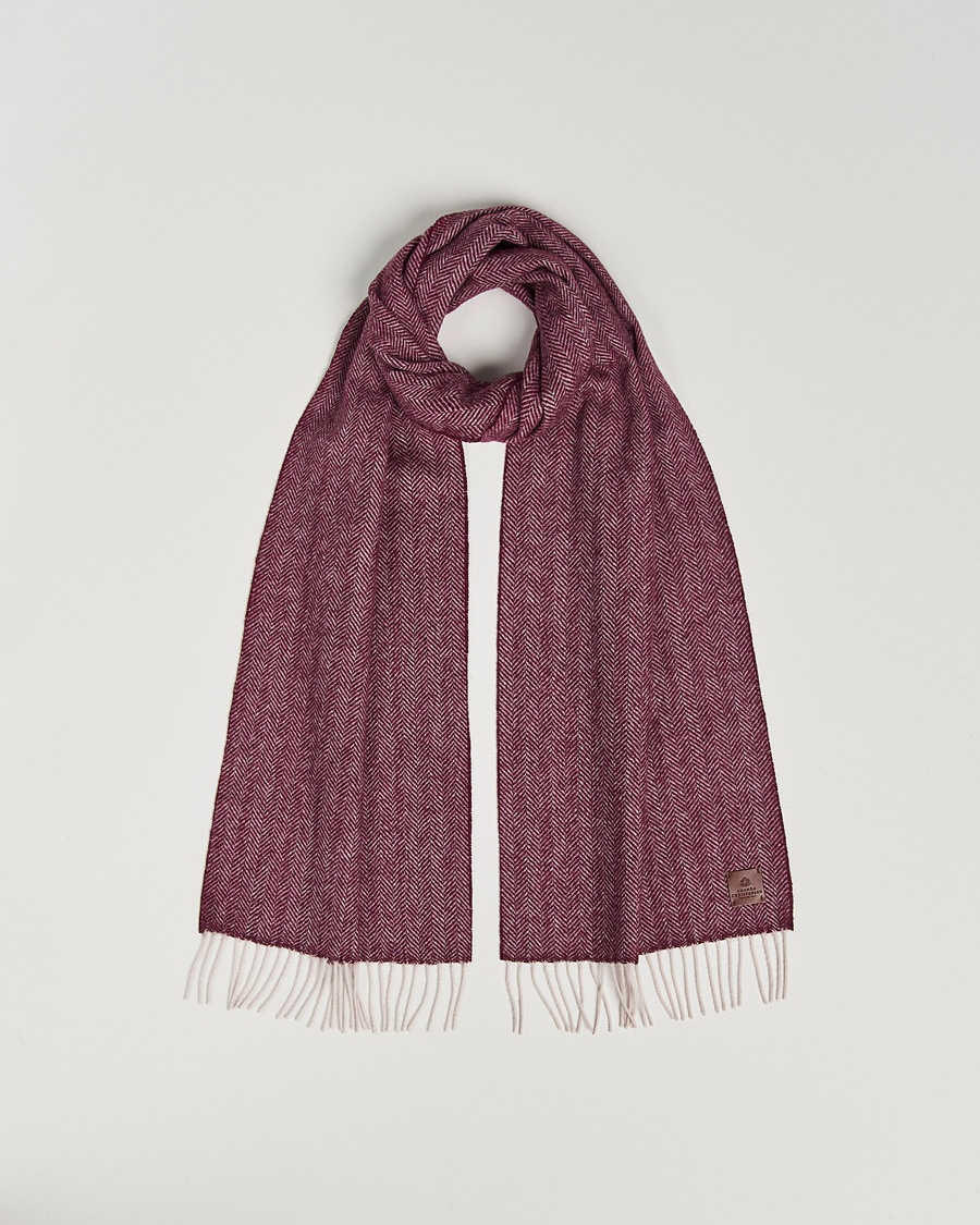 Amanda Christensen Wool Herringbone Scarf Wine – Rot