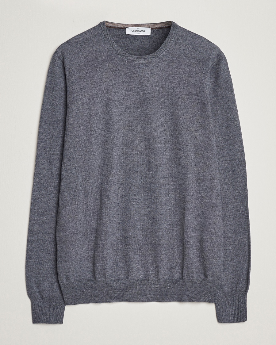 Gran Sasso Merino Fashion Fit Crew Neck Pullover Grey Melange – Grau