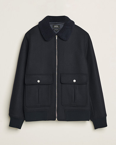  Ben Shearling Bomber Jacket Dark Navy