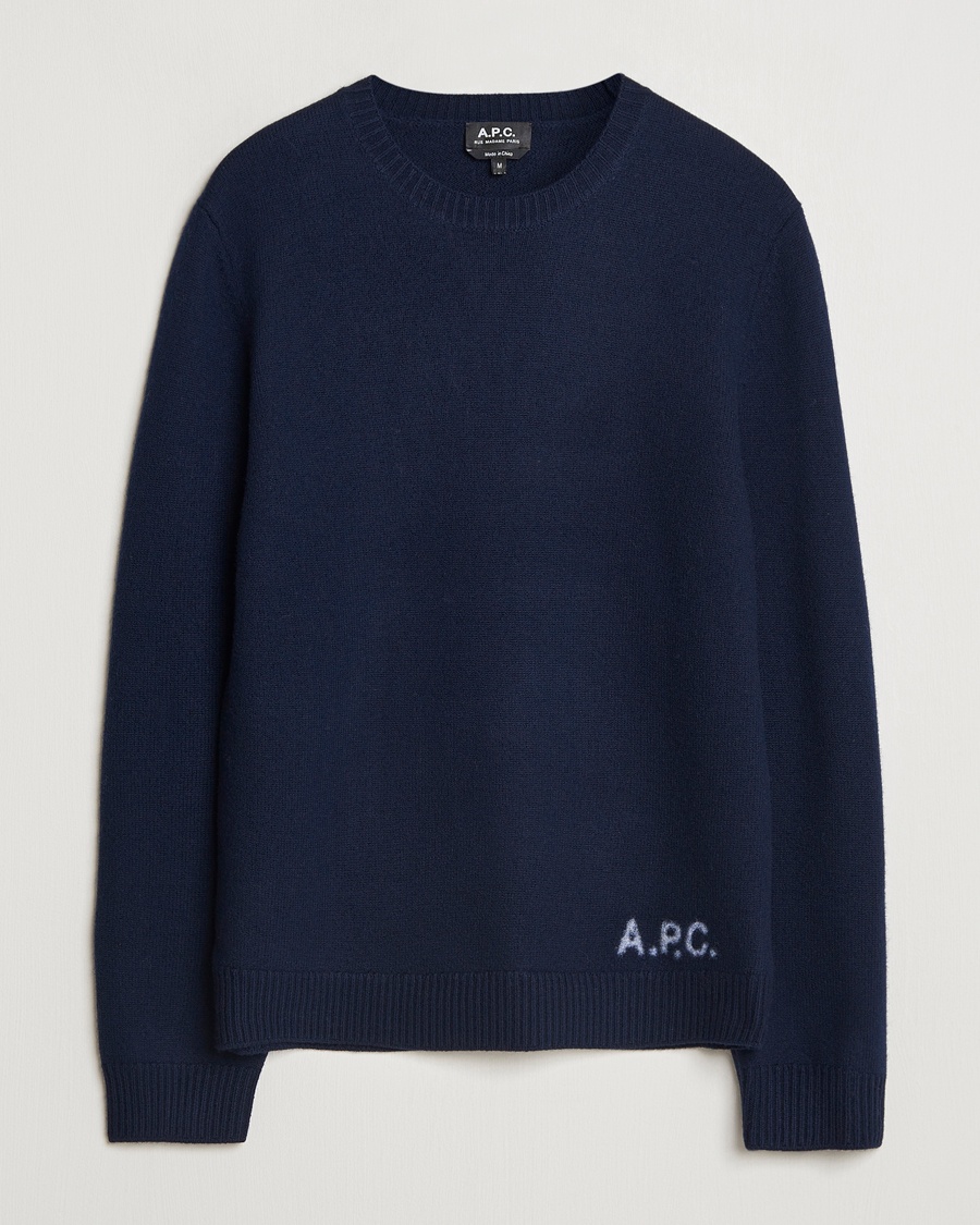 A.P.C. Edward Wool Knitted Sweater Dark Navy – Blau