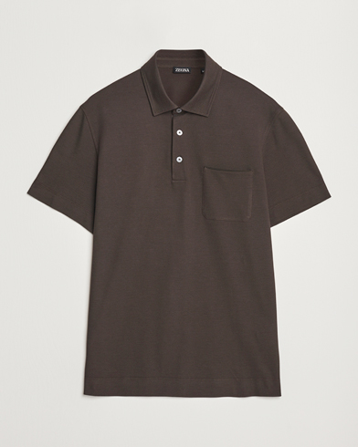  Short Sleeve Pocket Polo Dark Brown