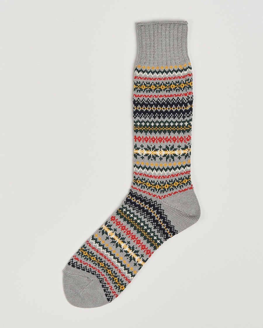 BEAMS PLUS Fairisle Socks Grey – Grau