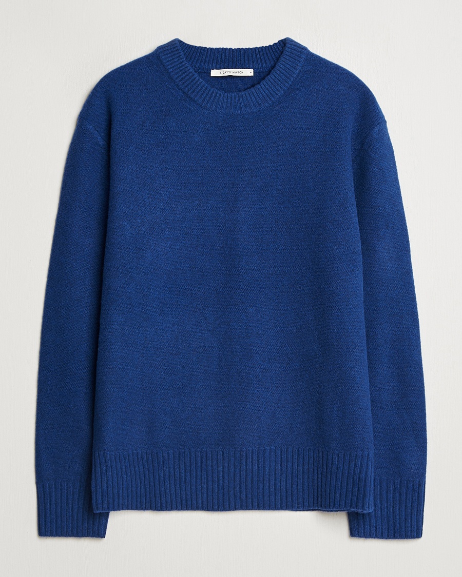 A Day's March Tietar Boiled Merino Sweater Blue – Blau