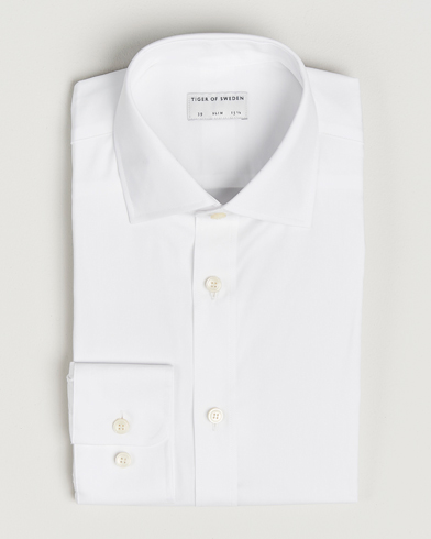 Tiger of Sweden Adley Slim Fit Cut Away Shirt White – Weiß