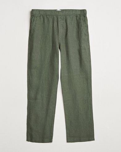 Samsøe Samsøe Jabari Linen Drawstring Trousers Climbing Ivy – Grün