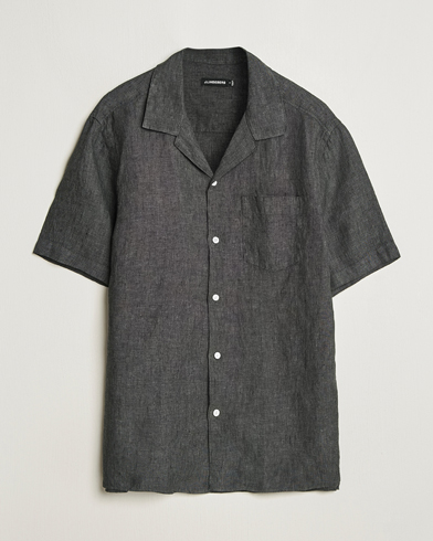 J.Lindeberg Elio Linen Melange Shirt Black – Schwarz