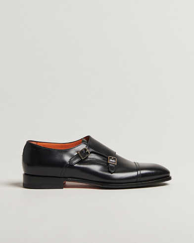 Santoni Adrian Double Monk Black Calf – Schwarz