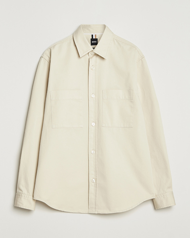 BOSS BLACK Owen Overshirt Open White – Weiß
