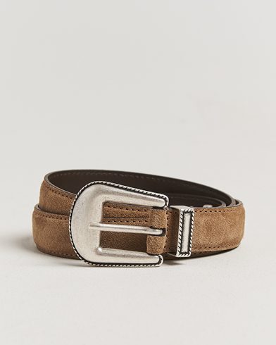 Anderson's Western Suede Belt 2,5 cm Taupe – Beige