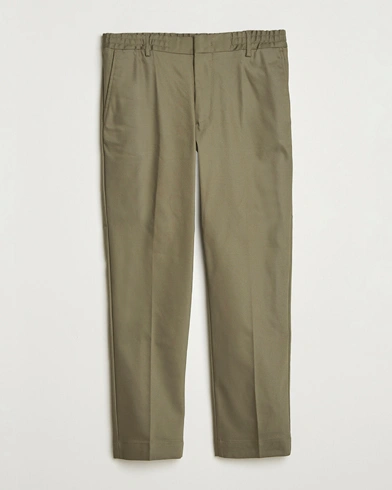 NN07 Baker Cotton Drawstring Trousers Capers Green – Grün