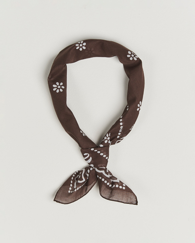 Amanda Christensen Cotton Voilé Printed Flower Bandana Brown – Braun