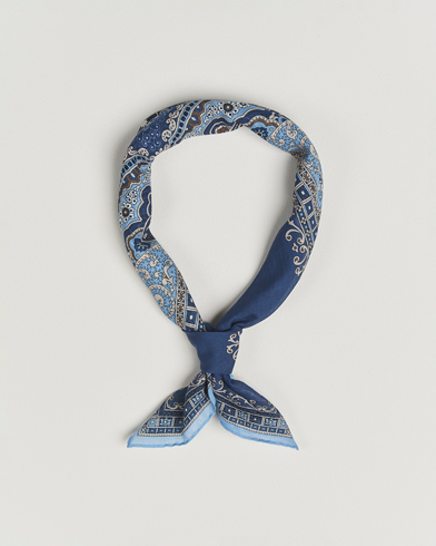 Amanda Christensen Cotton Voilé Printed Paisley Bandana Navy – Blau