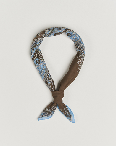 Amanda Christensen Cotton Voilé Printed Paisley Bandana Brown – Braun