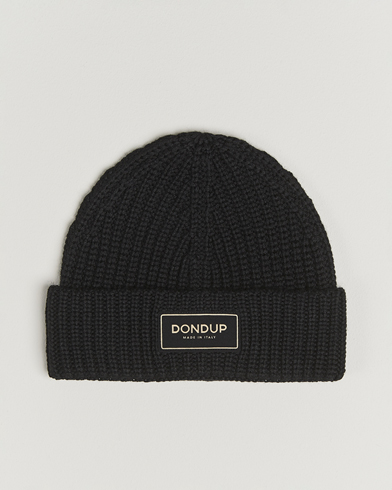 Dondup Ribbed Beanie Black – Schwarz