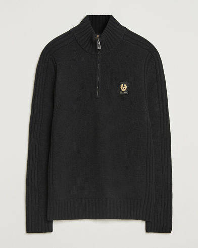 Belstaff Watch Wool Knitted Quarter Zip Black – Schwarz