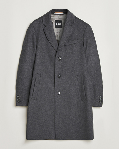 BOSS BLACK Hyde Wool Coat Medium Grey – Grau