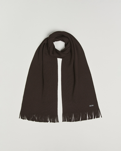 BOSS BLACK Albas Wool Scarf Dark Brown – Braun