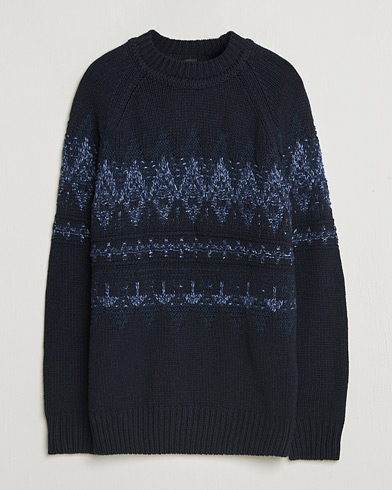 BOSS ORANGE Karombo Wool Fairisle Sweater Dark Blue – Blau