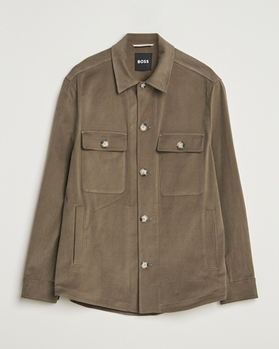 BOSS BLACK Carper Cotton Overshirt Open Brown – Braun