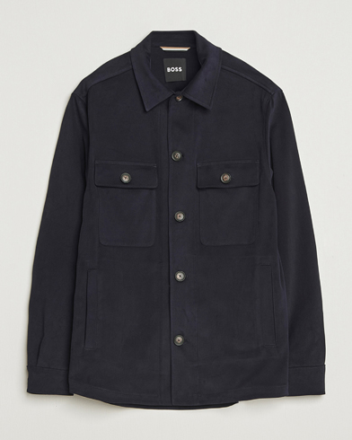 BOSS BLACK Carper Cotton Overshirt Dark Blue – Blau