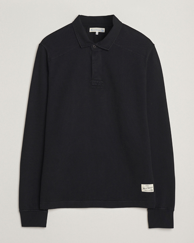 Merz b. Schwanen Relaxed Fit Vintage Cotton Rugby Shirt Black – Schwarz