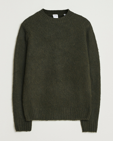 Aspesi Brushed Shetland Sweater Hunting Green – Grün