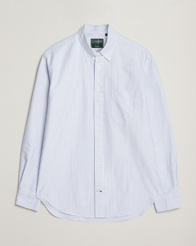 Gitman Vintage Oxford Button Down Shirt Light Blue Stripe – Blau