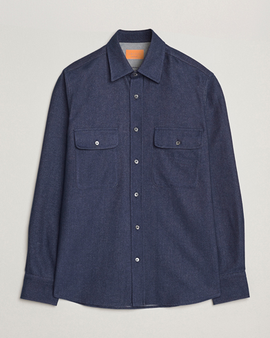 Grigio Heavy Twill Overshirt Navy – Blau