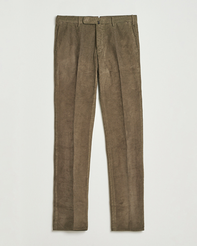 Incotex Slim Fit Baby Corduroy Trousers Taupe – Braun
